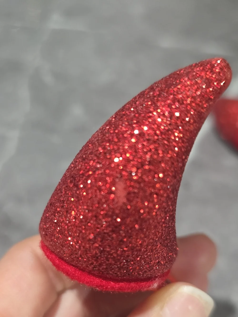 Devil Horn Hair Clips, Red Glitter Clip-On Halloween Horns